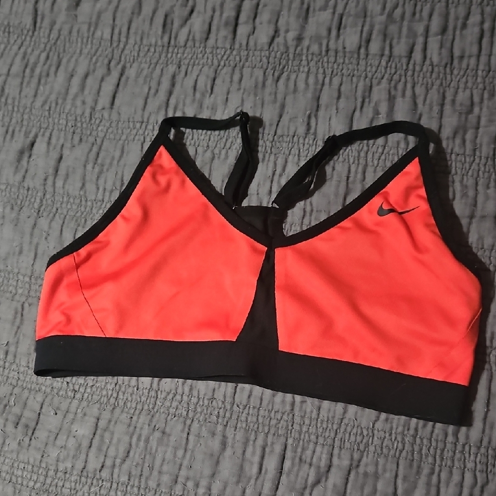 Nike Vibrant Orange/Red and Black Sports Bra